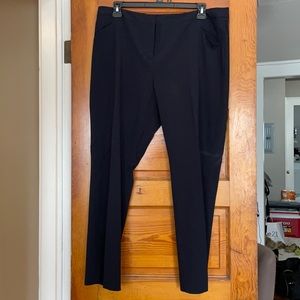 Tahari straight leg pleated suit pants, navy